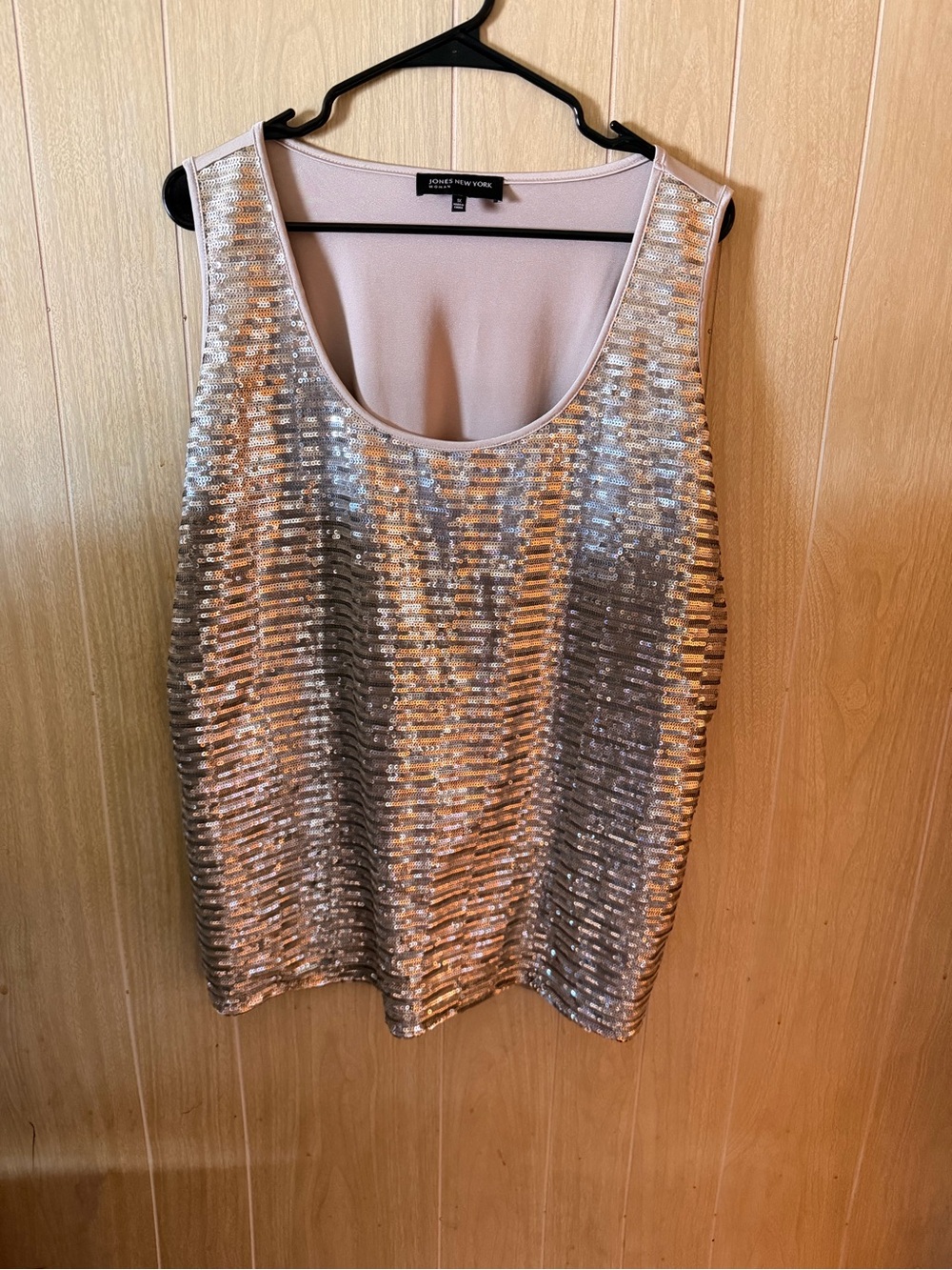 Jones New York Silver Sequin Tank Top